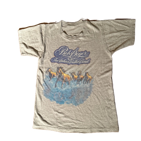 Vintage Bob Seger and the Silver Bullet Band T-Shirt with Horse Print - Picture 1 of 2